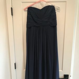 Navy Blue Strapless Bridesmaid Dress Sz 14